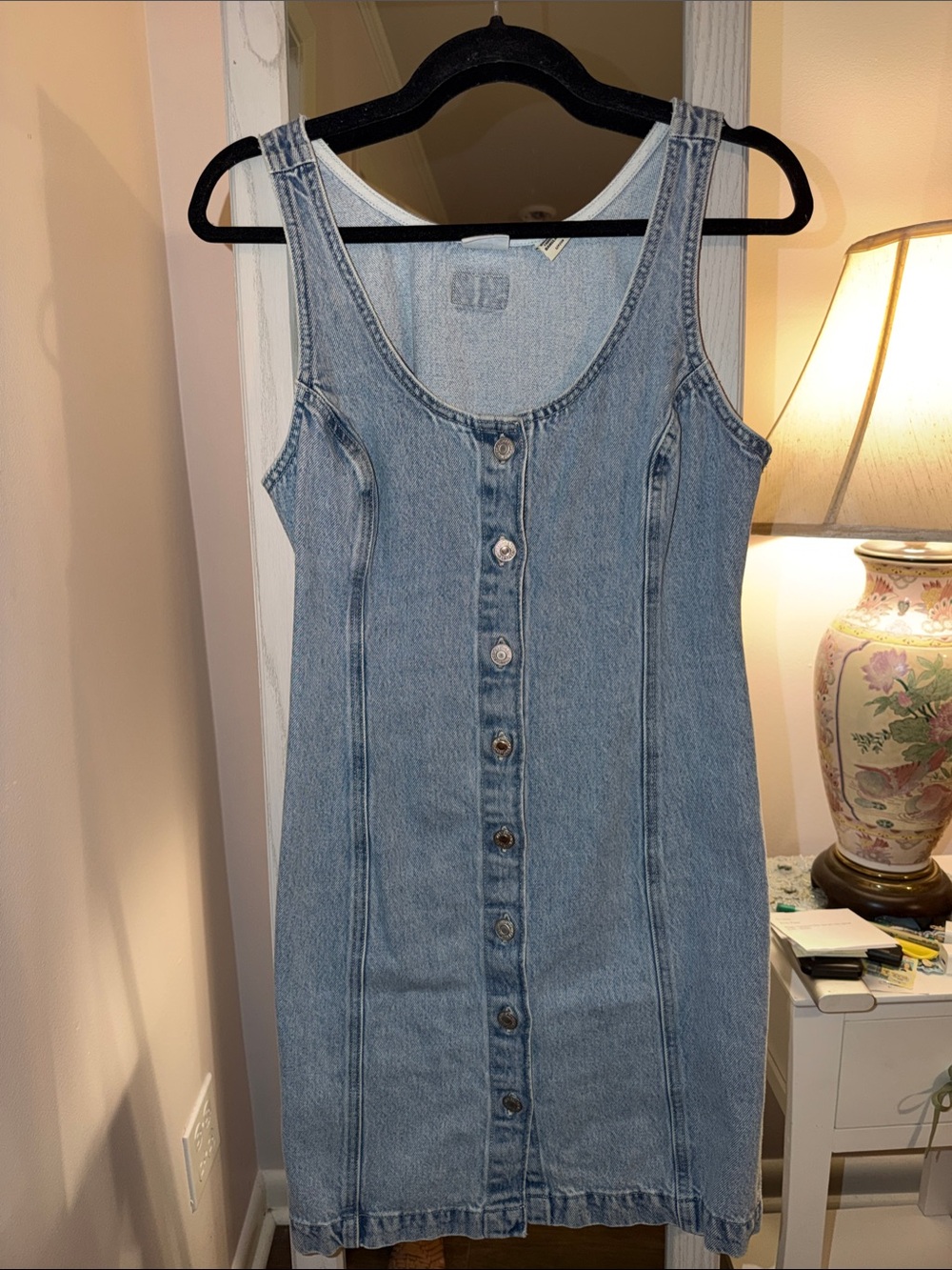 Western Levi's True Thick Denim Sleeveless Button-Front Dress
